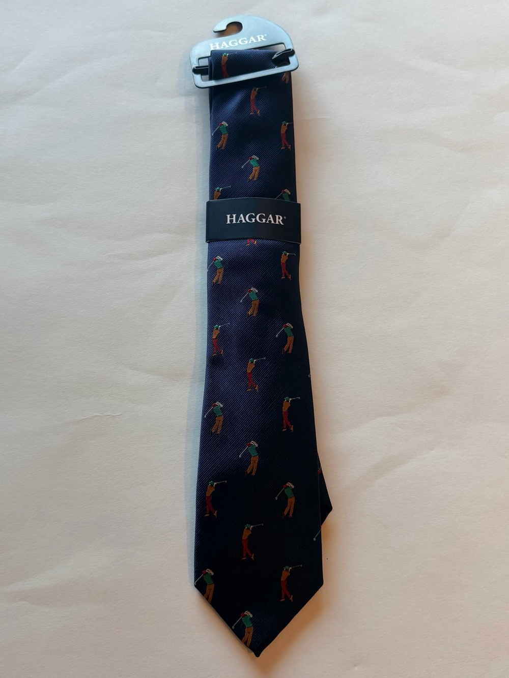 Haggar Navy Golfer Print Novelty Tie NWT
